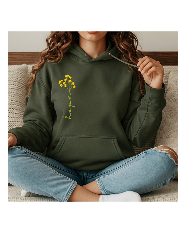 Minimal Bloom – Floral Hoodie