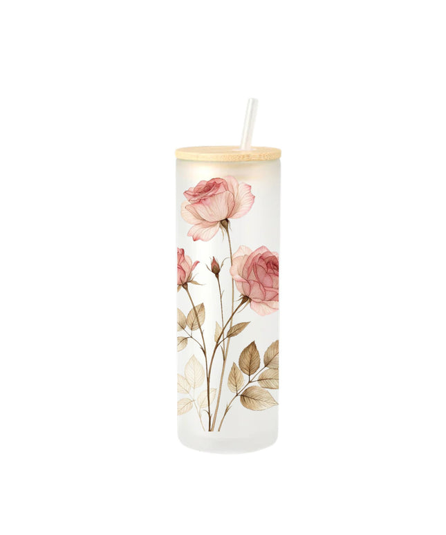Luxury Glass with a Roses design - 17oz