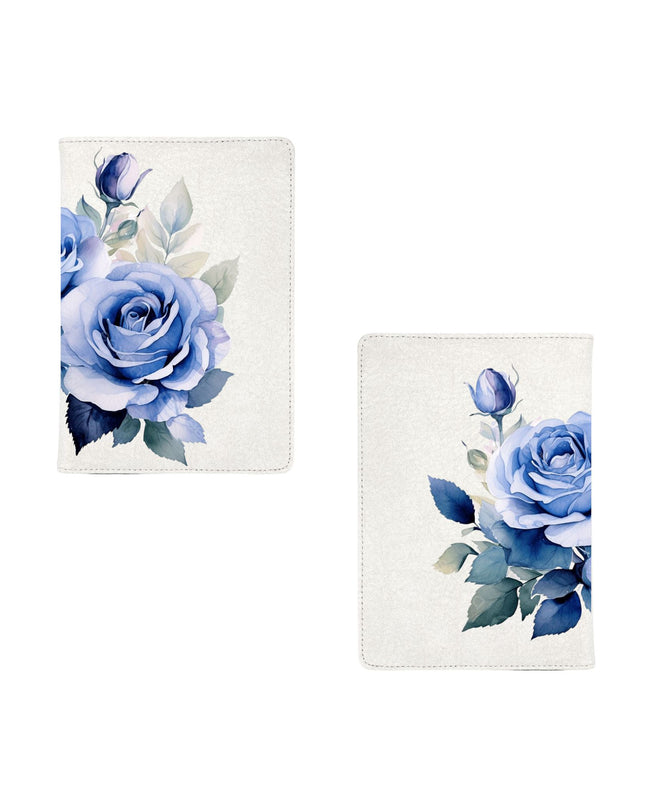 Notebook with a blue roses design