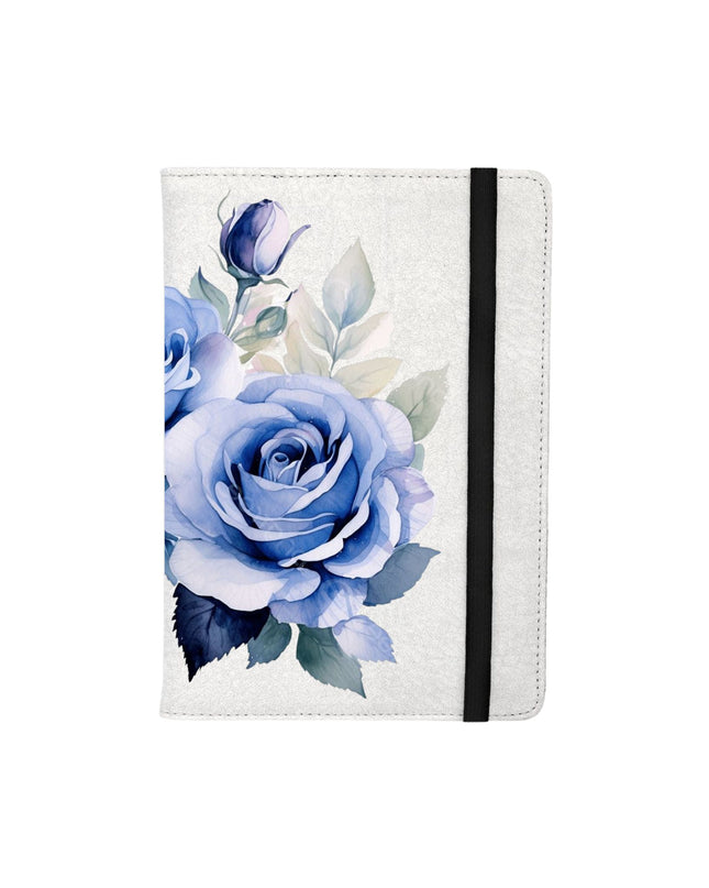 Notebook with a blue roses design