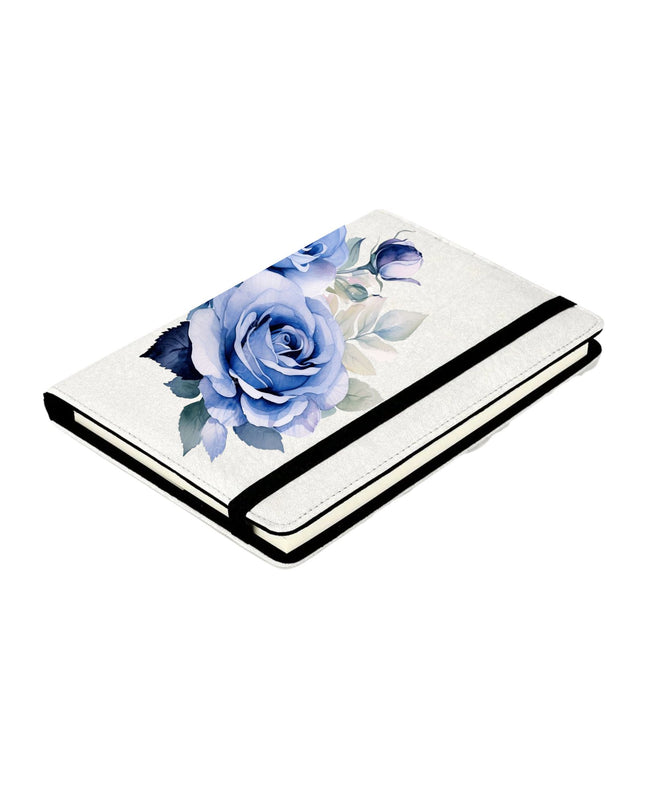 Notebook with a blue roses design