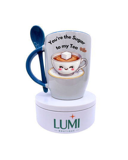 You’re the Sugar to My Tea – Two-Tone Mug with Spoon 12oz