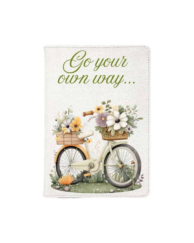Notebook with Bicycle and Flowers design