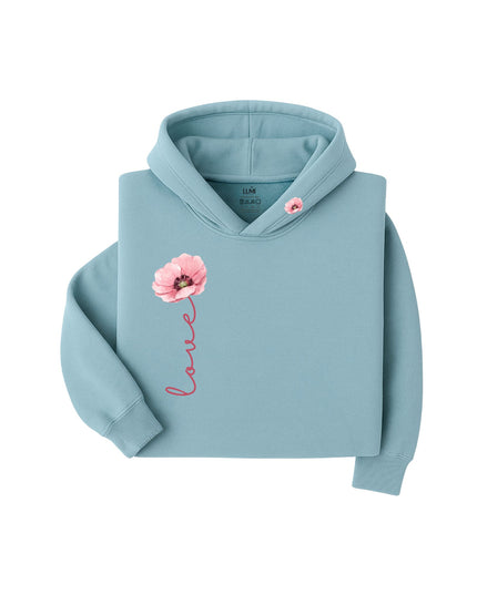Soft Love Bloom – Minimal Floral Hoodie