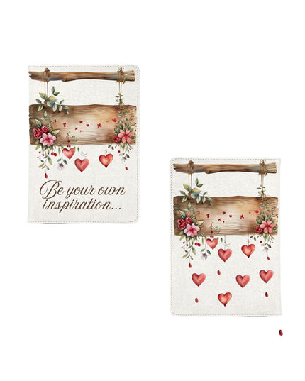 Notebook with Floral, hearts, and motivational quote design