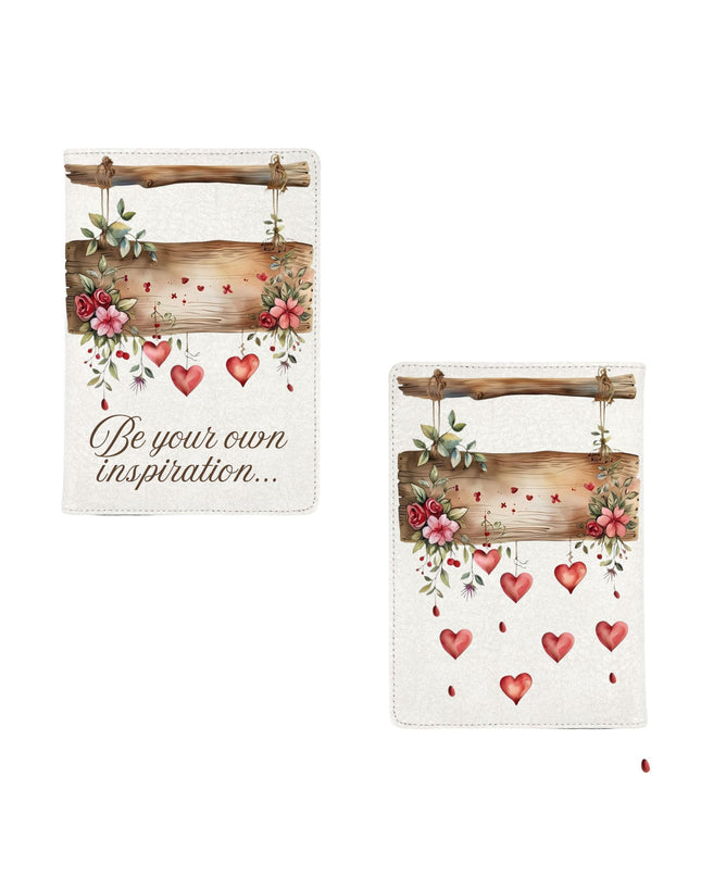 Notebook with Floral, hearts, and motivational quote design