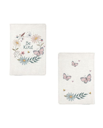 Notebook with Floral, Butterfly and 'Be Kind' text design