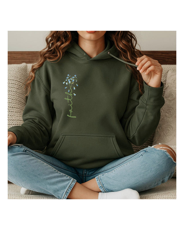 Faith in Bloom – Minimal Floral Hoodie