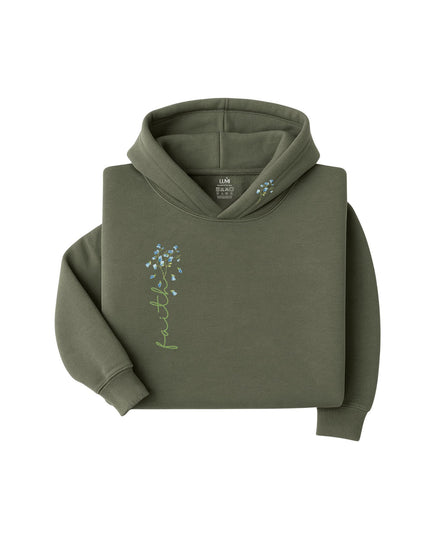 Faith in Bloom – Minimal Floral Hoodie