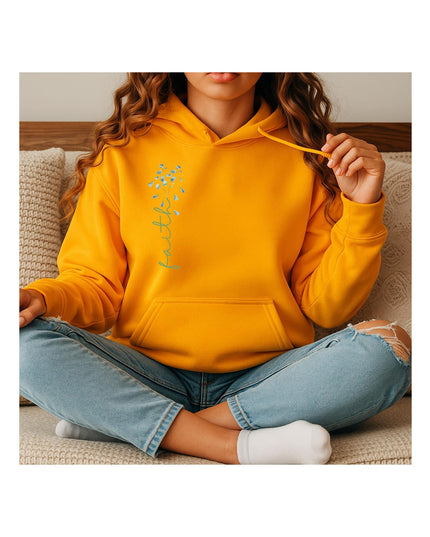 Faith in Bloom – Minimal Floral Hoodie