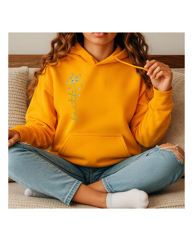 Faith in Bloom – Minimal Floral Hoodie