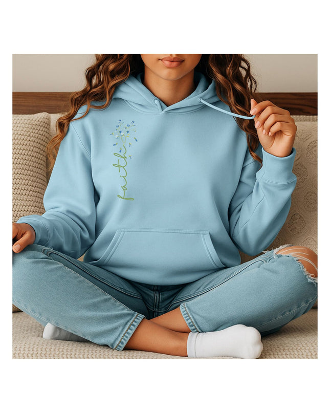Faith in Bloom – Minimal Floral Hoodie