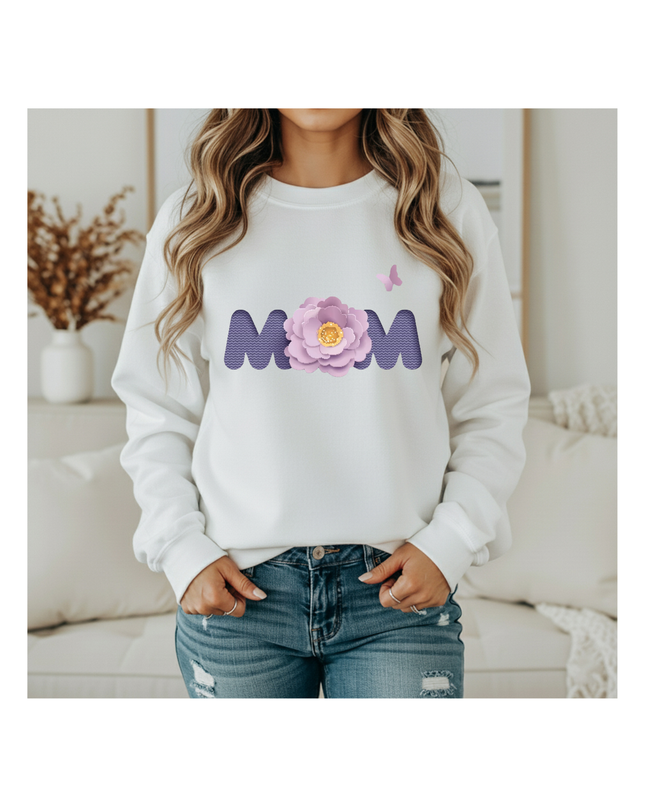 Luxury Sweatshirt with a Floral MOM design