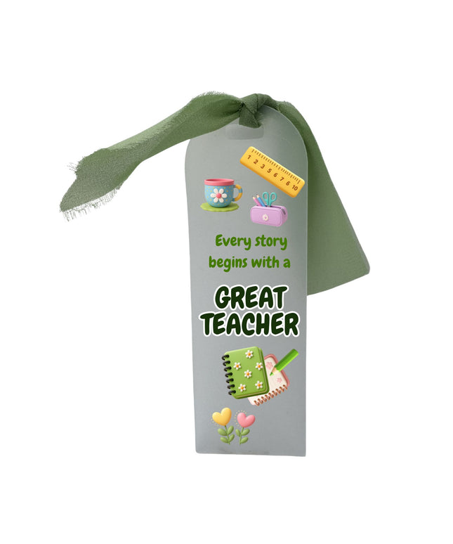 Teacher Bookmark – “Every story begins with a Great Teacher.” | Thoughtful Teacher Gift