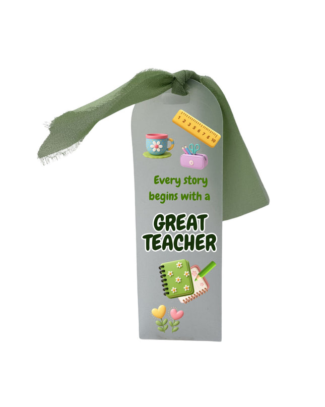 Teacher Bookmark – “Every story begins with a Great Teacher.” | Thoughtful Teacher Gift