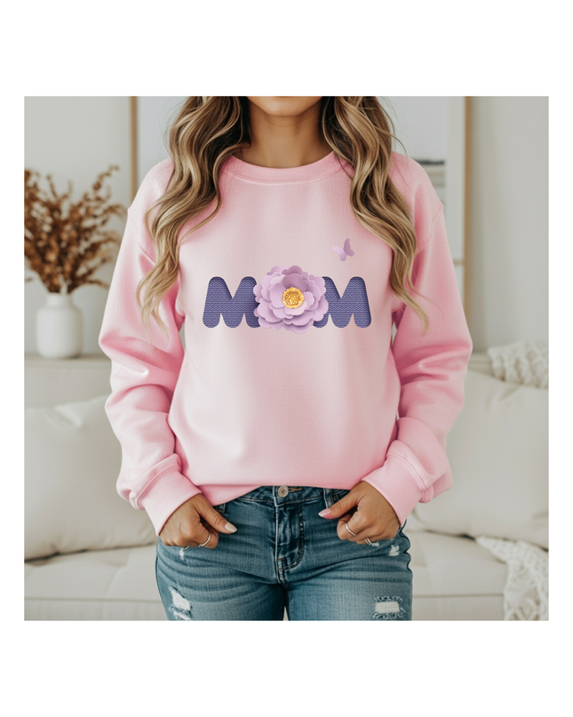 Luxury Sweatshirt with a Floral MOM design