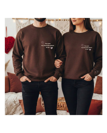  brown sweatshirts with text 