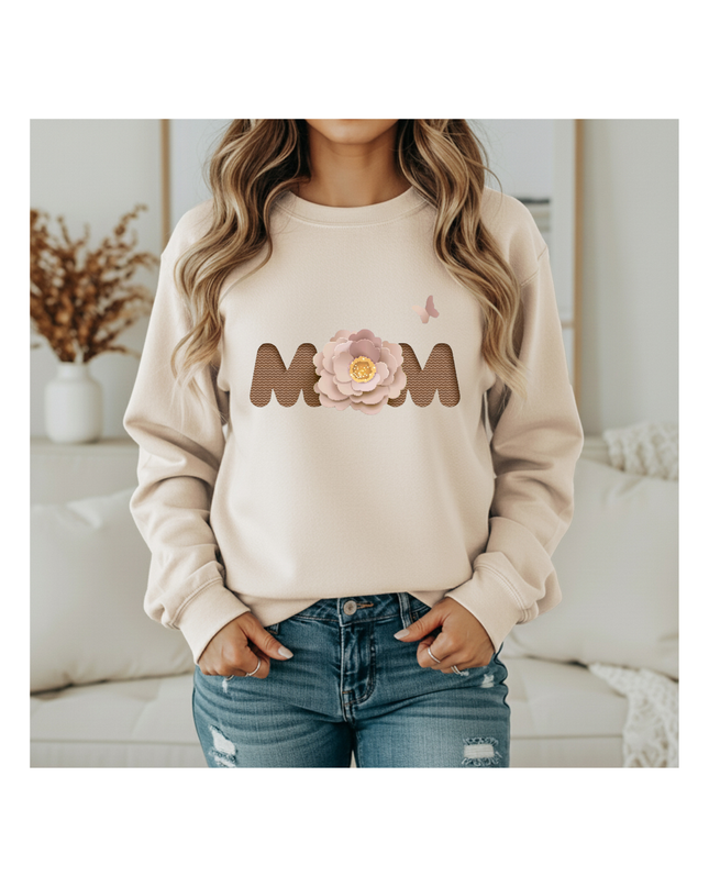 Luxury Sweatshirt with a Floral MOM design
