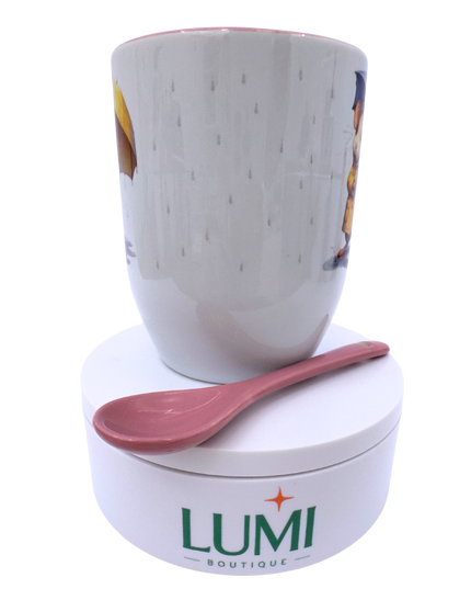 Elegant mug with a mouse in the rain design 12oz