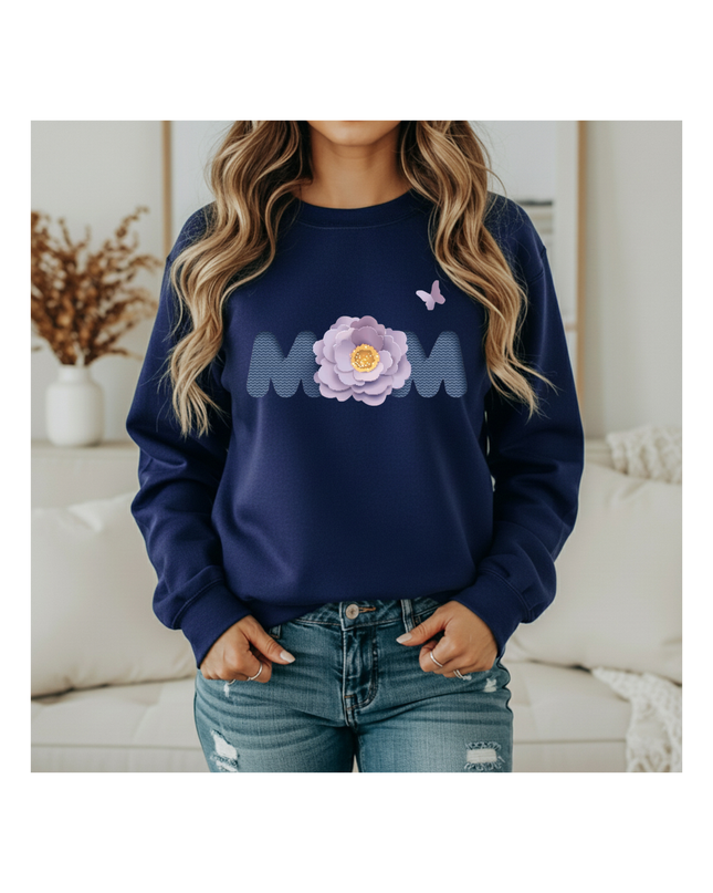 Luxury Sweatshirt with a Floral MOM design