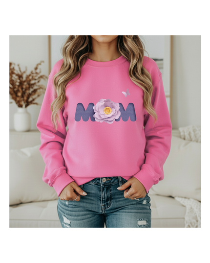 Luxury Sweatshirt with a Floral MOM design