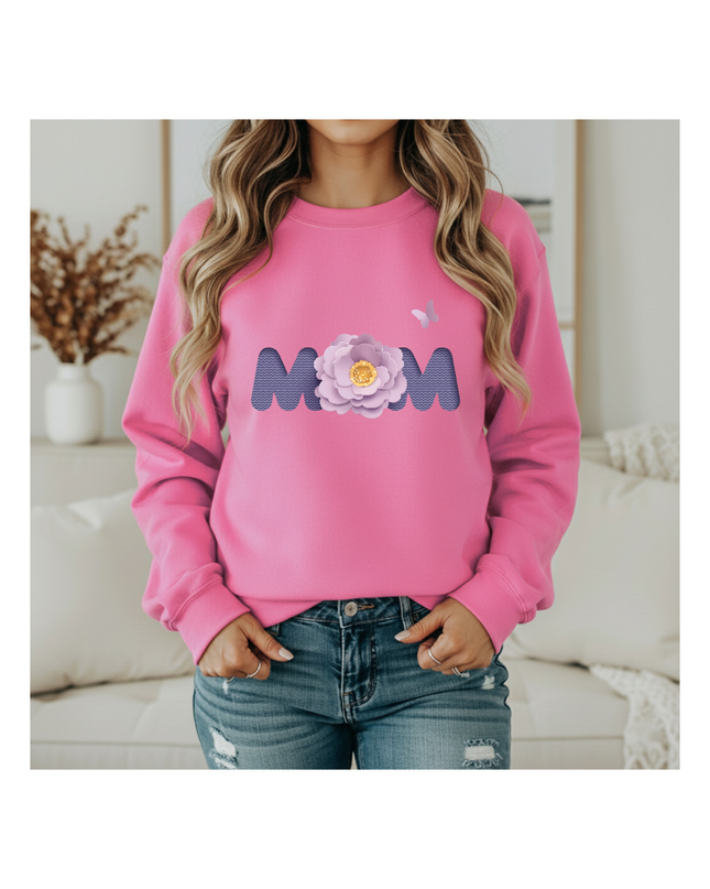 Luxury Sweatshirt with a Floral MOM design