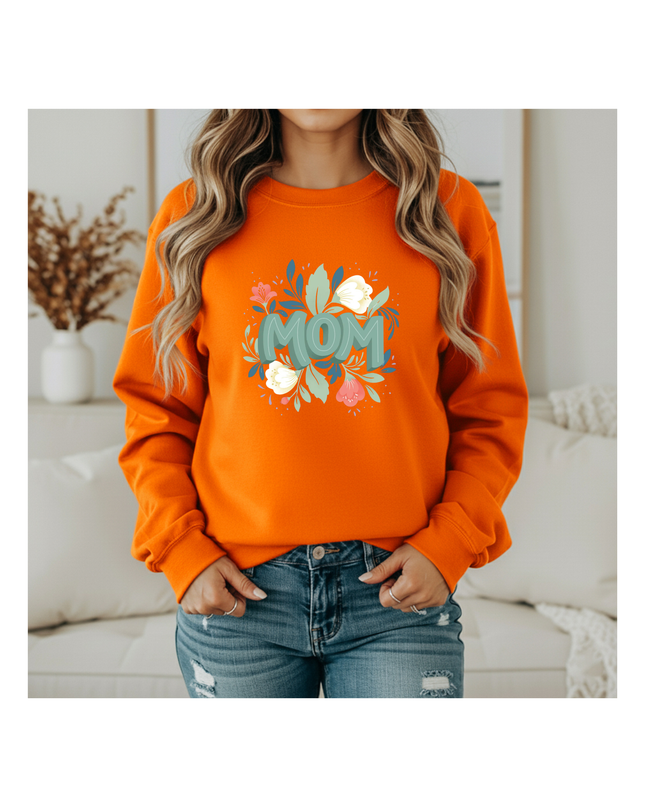 Luxury Sweatshirt with a Floral MOM design