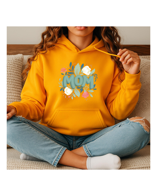 Floral MOM Hoodie – Mother’s Day Gift