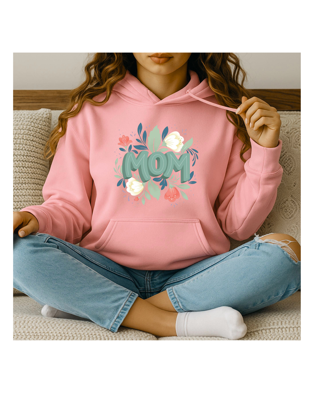 Floral MOM Hoodie – Mother’s Day Gift