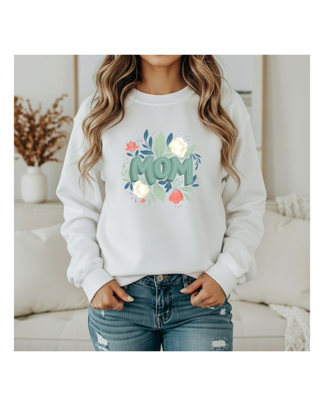 Luxury Sweatshirt with a Floral MOM design