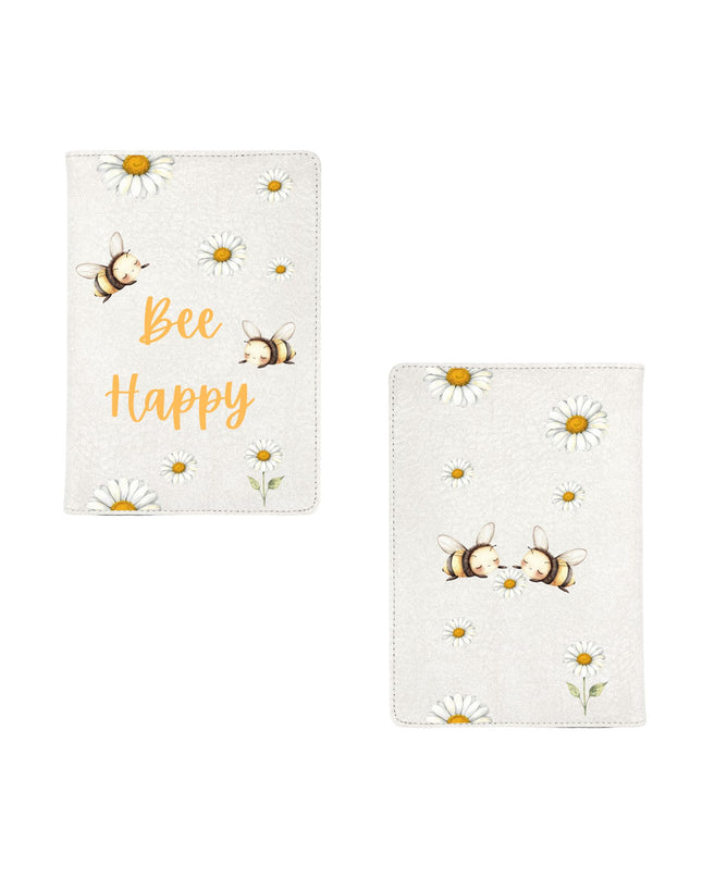 Notebook with a 'Bee Happy' text, Bee and Daisy design