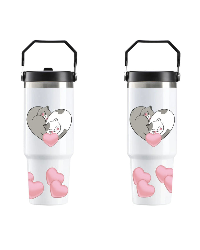 Hug’s Cat — Minimal Love Tumbler 30oz