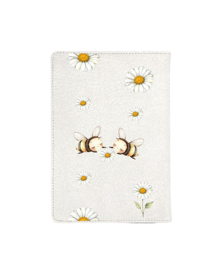 Notebook with a 'Bee Happy' text, Bee and Daisy design