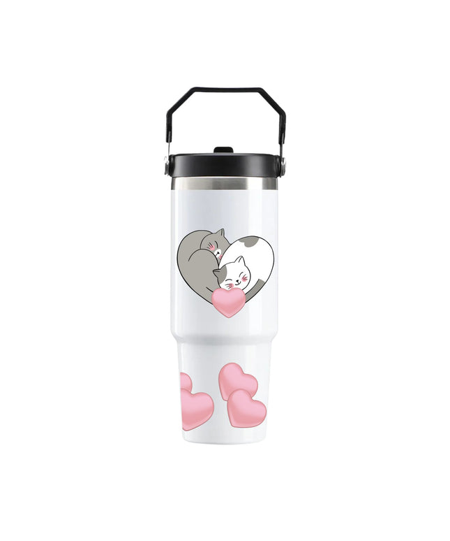 Hug’s Cat — Minimal Love Tumbler 30oz
