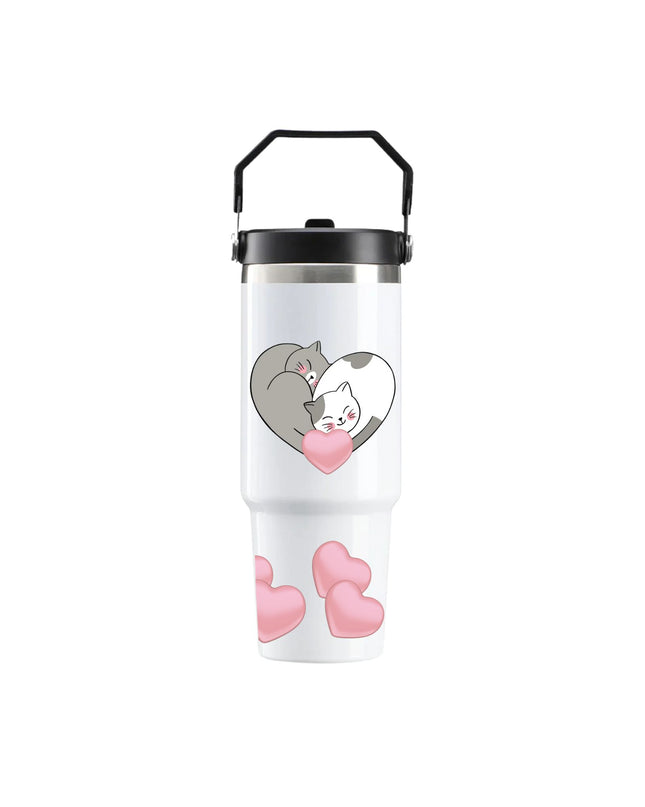 Hug’s Cat — Minimal Love Tumbler 30oz