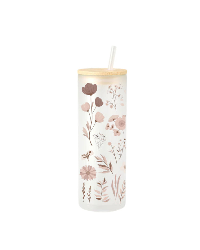 Luxury Glass with a Flowers design - 17oz
