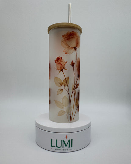 Luxury Glass with a Roses design - 17oz