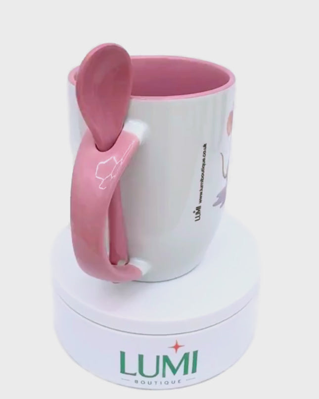 Elegant mug with a mouse in the rain design 12oz